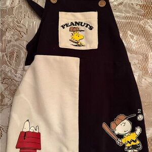 Peanuts Kids Overalls - Black and Cream